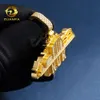 Vergulde Sier Sieraden GRA gecertificeerde Pass Tester 3 "breedte 3D ontwerp aangepaste Moissanite Lab diamanten hanger