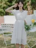 Sukienki imprezowe francuska koronkowa elegancka sukienka damska letnia patelnia 2024 Peter Cllar Temperament Midi Casual Korean Chicka
