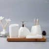 Ensemble D'accessoires De Bain Qualité Vie Accessoires De Salle De Bain Ensembles De Fournitures Suite Lavage Bouche Tasse Porte-Brosse À Dents En Céramique Savon Goutte De Dhsj7