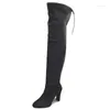 Bottes Lady Pointe chaussures de luxe concepteur chaussures d'hiver à lacets bottes-femmes Sexy cuissardes talons hauts fermeture éclair pointu Stilet