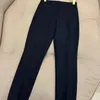 Kvinnors byxor Kvinnor Wool Blends Suit Beading Chain Zipper Solid Color High midje Kvinnliga byxor 2024 Våren
