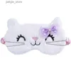 Masques de sommeil Cat mignon Soft Sleep Eye Mask Animal Plux Fabric