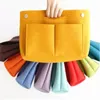 1pc Multi-Pocket Travel Insert Felt Organiser Bag Purse Handväska Portable Dorm Room Cosmetic Storage Påsar Badrumsorganisatör