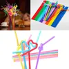 Drinking Straws Plastic Straw Multicolor Wedding Party Event Supplies Happy Birthday Decor