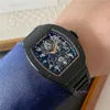 Marken-Designer-Herrenuhr, modisch, mechanisch, automatisch, Luxusuhr, Lederarmband, Diamant, High-Tech-Uhrwerk, Uhr mit Edelstahlgehäuse, Vatertagsgeschenk A35W