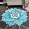 Bath Mats Blue Flower Shaped Carpets For Living Room Sofa Table Mat Toilet Water Absorbing Anti-skid Floor Bedroom Decor Rugs