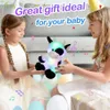 38 cm koe pop speelgoed met muzikaal LED-licht Kawaii gloeiende knuffels katoen schattig kalf slaapliedje knuffels cadeau voor meisjes 240325