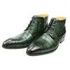 Botas moda tornozelo puro couro pele impressão lace up estilo natural artesanal homens sapatos tamanho grande ue 48