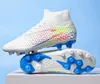 مرابط كرة القدم الأمريكية الأسود الأسود الباندا الباندا الحذاء لعبة Royal White Red Blue FG Elite Soccer Boots for Big Kids Boys Girls Men 3y-11 36-45 with box