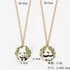 Hanger kettingen schattige panda hanger ketting geschikt voor vrouwen schattige dieren panda bamboe amulet ketting sieraden DIY accessoires kindercadeausL2404