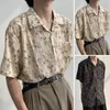 Chemises décontractées pour hommes Chemises pour hommes doux Bouton à boutonnage unique Vintage Floral Print Summer Hip Hop Streetwear avec manches courtes Drop Delive Otu5U