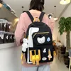 أكياس مدرسية حقيبة ظهر للماء لفتاة Teen Girl 2024 Cute Bag Women 5 Pes مجموعة طالبة كبيرة متعددة الجيوب