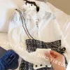 Summer New Stock French Lace Shirt With Gentle Feeling, Reduced Age Lotus Collar Cardigan Long Sleeved Top For Women