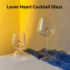 Wine Glasses 1 PC 350/500ml Goblet Glass Cup With Pink Heart Design Wings For Bar Kitchen Utensils Water Grap Wedding Party Birthday Gifts