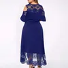 Sukienka plus size L5xl koronkowa siatka Seksowna elegancka impreza midi na ramię sukienki damskie luźne damskie ubranie vestido 240327