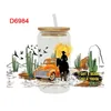 Window Stickers UV DTF Transfer Sticker Cowboy Hat Cow för 16oz Libbey Glasses Wraps Bottles Cup Can DIY Waterproof Custom Decals D6984