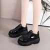 Обувь для фитнеса, осенние женские кроссовки на платформе, массивные кроссовки Ulzzang, модные женские повседневные женские кожаные теннисные туфли, женские белые, черные, высотой 6 см