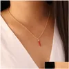 Pendant Necklaces Womens Fashion Pendant Necklace Jewelry Love Red Pepper Lip Female Creative Chain Rope Necklaces Accessories Gift La Dhdus