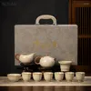 Наборы чайной посуды, керамический чайный сервиз, подарочная коробка, аксессуары для китайской церемонии, костюм на заказ, один горшок, шесть чашек с портативным автомобилем
