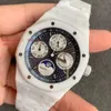 41mm10.5mm keramik CAL5134 Mekanisk automatisk rörelsekalender 26579 Superclone Watch Armband Men's Phase Mens Watch Perpetual White Bezel APS Montredeluxe