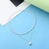 Pendant Necklaces 2022 Vintage Irregar Pearl Jewelry Gold Plated Chunky Link Chain Layered For Women Ladies Necklace Drop Delivery Pen Dhq4P