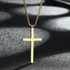 Pendant Necklaces CHENGXUN Christian Jesus Big Cross Shaped Pendant Necklace for Women Men Stainless Steel Amulet Charm Chain Choker Jewelry Gift 240401