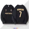 Zespół Portugalii Cristiano Ronaldo 7 okrągłe bluza z kapturem dla mężczyzn wiosna kobiet i jesienne długi rękaw zwyczajny wszechstronny