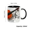 Mugs Music Coffee Mug Tea Cups Guitars Piano Violin 350ml Ceramic Desk Decor Funny