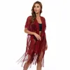 Dames Badmode Sexy Doorzichtige Dames Kant Strand Cover Up Zonnebrandcrème Strandkleding Tuniek Lange Pareos Vest Badpak Bikini Ups