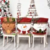 Stol täcker julomslag Santa Claus Xmas Hat Dining för år 2024 Party Home Kitchen Table Decor