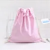 Coulisse moda multifunzionale 1 PC zaino in puro colore borsa a tracolla per ragazze da donna in tela piccola mini borse da viaggio da spiaggia