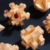 3D 나무 퍼즐 루반 콩밍 잠금 퍼즐 세트 장난감 두뇌 퍼즐 큐브 나무 뇌 티저스 어린이를위한 큐브 블록 성인