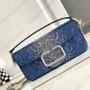 borsa firmata loco denim borsa mini borse di lusso moda donna hip hop sacca scorrevole staccabile imitazione cristallo borsa a secchiello borsa a tracolla a catena lady shopping totes