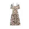 French Hepburn Style Floral Dress for Womens Summer 2024 Nya kläder High-End Holiday Long