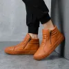 Boots Autumn New British Style Casual Leather Boots Boots Men's Boots Hightop Men's Shoes Version coréenne de la tendance en hiver