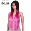 Perruques synthétiques Bella Lace Wig synthétique 30 pouces de long perruque droite Rose résistant à la chaleur ombre Pose rose partie droite coiffure perruque en dentelle pour les femmes Y240401