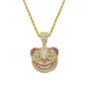 Pendentif Colliers Hip Hop FL Cristal Drôle Clown Collier Glacé Bling Rappeur Bijoux Pour Hommes Femmes Fête Cadeau Drop Livraison Pendentif Dhxou