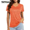 TACVASEN, camisetas con cuello en V que absorben la humedad, camisas de verano de secado rápido para mujer, camisetas de entrenamiento para atletas, camiseta informal ligera 240318