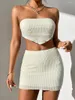 Work Dresses CHQCDarlys Women S Sexy 2 Piece Outfit Knitted Bodycon Crop Tube Tops And Mini Skirt Set Party Club Summer Clothes