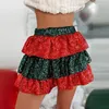 Faldas 2024 elegantes para mujer, vestidos holgados de corte a, moda para mujer, fiesta de Navidad, minifalda de cintura alta a rayas rojas/verdes