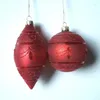 Decoração de festa 12 unidades/pacote 6/12cm série vermelha cone em forma de vidro pingente de árvore de Natal pendurado cabide decorativo ornamento amigo presente