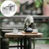 Bewaarflessen Bliksets Theepot: 2 stuks Koffiebussen met deksel Metalen vintage container voor meelsuiker