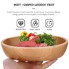 Ensembles de vaisselle en forme d'assiette de fruits en bois en bois Plat de collation Plat Assiets de desserts Salad Bowl Salad Bowl