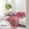 Gebreide gooi deken voor bank SOFA COUNT SUPER Zachte Decoratief bed Woonkamer Solide stoel Tassels Dekens BT -STREAD Deken 240326
