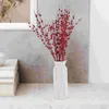 Kwiaty dekoracyjne 6pcs sztuczne czerwone łodygi jagód świąteczne gałęzie