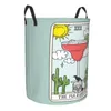 Laundry Bags MARGARITA READING Circular Hamper Storage Basket With Two Handles Great For Kitchens Books