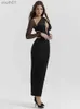 Grundläggande avslappnade klänningar Mozision Elegant Hollow out Bodycon Sexig Maxi Dress for Women Fashion Mesh Sheer Long Sleeve Club Party YQ240402