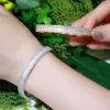 Brazaletes cwwzircons de lujo baguette cz cúbico circón redondo pulsador de brazalete abierto nueva marca de moda para mujeres boda para novia bg042