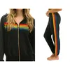 Damen Trailsuits Frauen Langarmjacke Hose Regenbogen Set Sport zwei Stücke Anzug Outfit Harajuku Casual Suits Drop Lieferbekleidung DHF5E