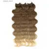 Perruques synthétiques Bella Body Wave Crochet Cheveux 22 pouces Soft Long Hair Synthetic Traids Natural Wavy Ombre brun Blonde Blonde Loose Hair S Y240401